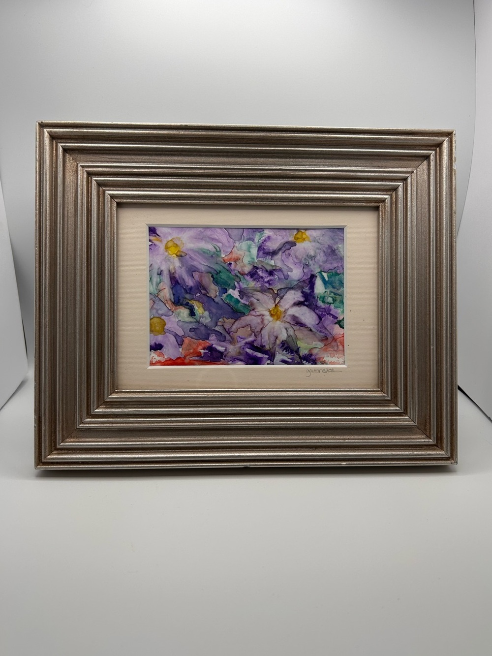 Gatonka Abstract Floral
Alcohol Ink Framed Art Vibrant Purple & Green